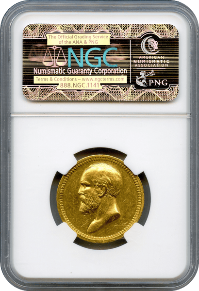 U.S. Mint (1882) Lincoln-Garfield Gold Medal NGC AU58. Julian PR-40 ...