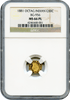 1881 California Fractional 50c BG-956 Octagonal Large Head Indian NGC MS66PL
