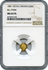 1881 Cal Gold 25c BG-799M  Octagonal Large Head Indian NGC MS65PL  C.Mohrig S.F.