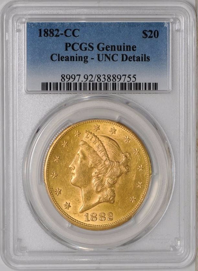 1882-CC $20.00 Gold Liberty PCGS Unc Details