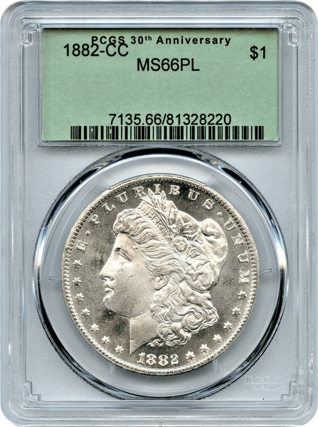 1882-CC Morgan Silver $1.00 Only 1 Coin 1 Grade Higher in PL at PCGS. White