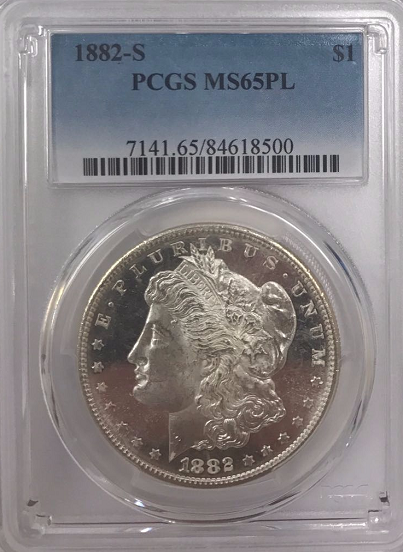 1882-S Morgan Silver $1.00 PCGS MS65PL