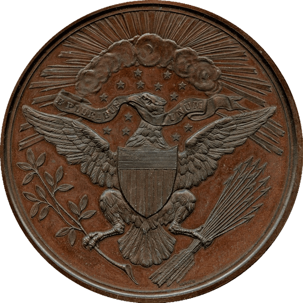 1882 Great Seal Centennial Medal. Bronzed Copper. 62.5 mm. By Charles E. Barber. Julian CM-20. Mint State