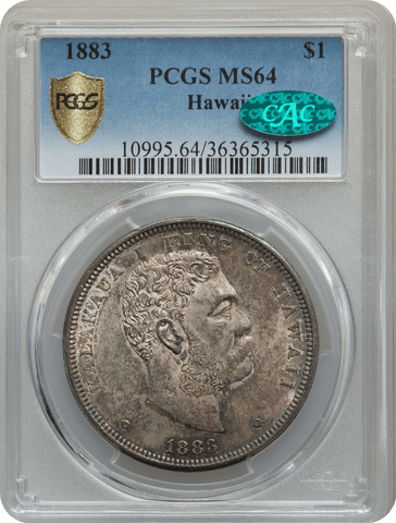 1883_Hawaii_1_PCGS_MS64_CAC_Ob