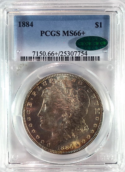 1884 $1.00 Morgan Silver Dollar PCGS MS66+ CAC