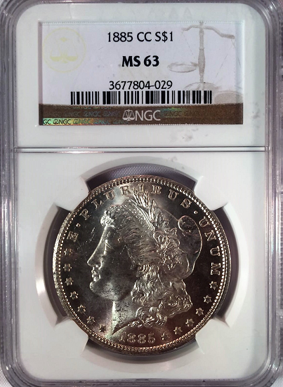 1885-CC $1 Silver Morgan Dollar NGC MS63