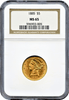 1885 $5 Gold Liberty NGC MS65. "Tied for Second Finest Known" "Extremely rare in Gem (MS65)