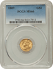 1889 Gold $1 Large Head Indian Princess PCGS MS66 "Lustrous"