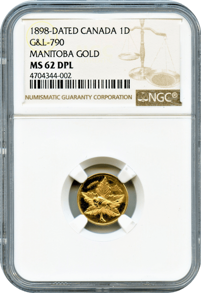 1898 Canada 1D Manitoba Gold G&L-790 NGC MS62DPL