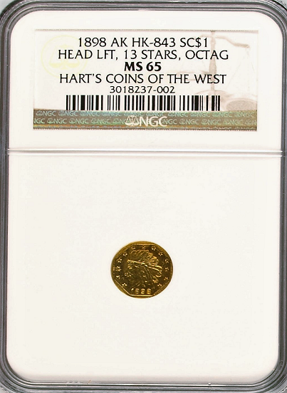 1898 Alaska Series ONE Pinch NGC MS65