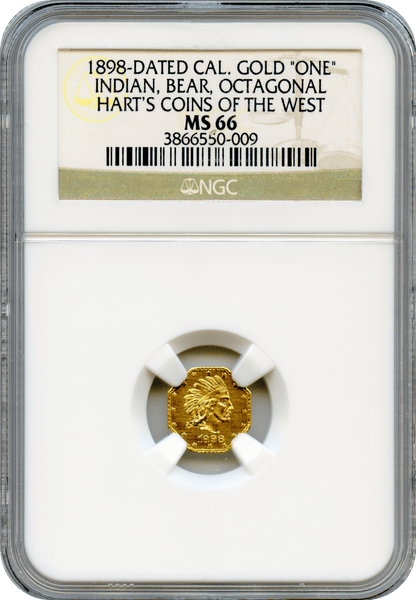 1898 California Gold "ONE" Octagonal Indian NGC MS66