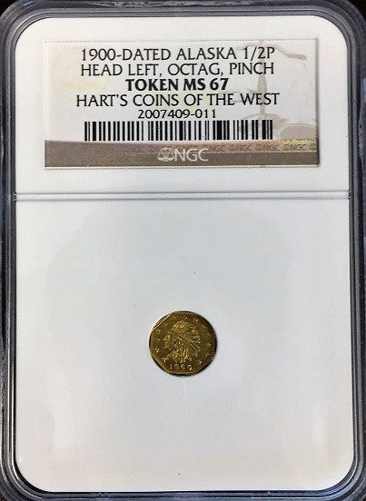 1900 Alaska Series GOLD 1/2 Octagonal Pinch NGC MS67