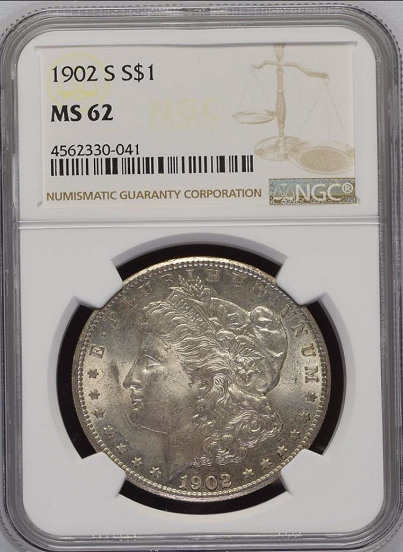 1902-S Morgan Silver $1.00 NGC MS62