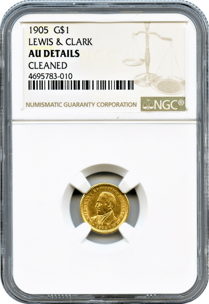1905 $1 Lewis & Clark NGC AU Details. Gold Commemorative