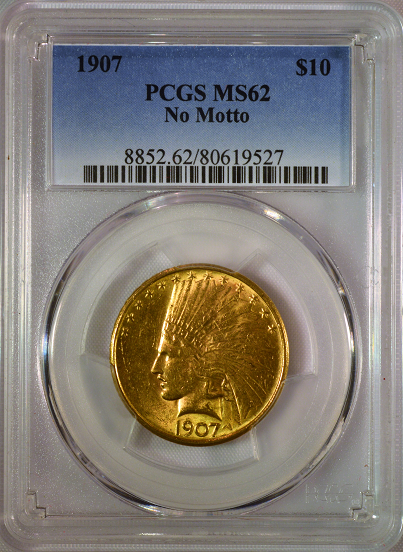 1907 $10 Gold Indian PCGS MS62  No Motto