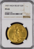1907 High Relief $20 NGC PF65