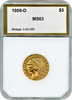 1909-D $5 Gold Indian PCI MS63