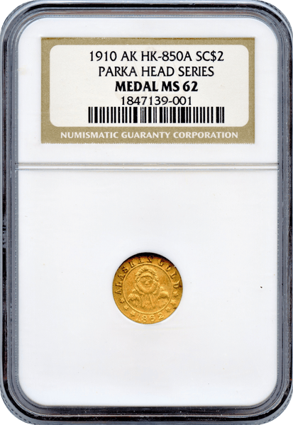 1910 Alaska Gold 2 Toowah NGC MS62