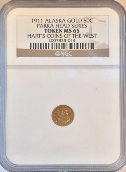 1911 Alaska Gold 50c PARKA HEAD SERIES NGC MS65