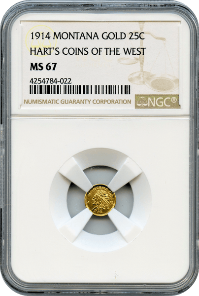 1914 Montana Gold 25c. Harts Coins of the West NGC MS67