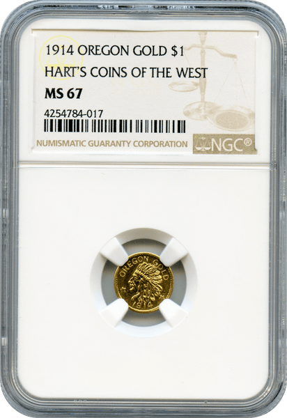 1914 Oregon Gold $1 NGC MS67