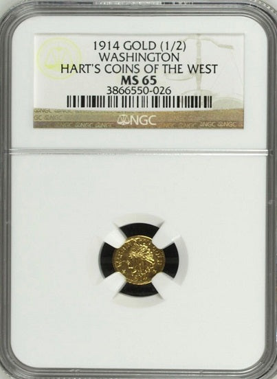 1914 Washington GOLD 50c NGC MS66  "Exemplary Obv. Strike" "Total Coins R6, Graded Coins R7"