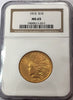 1915 $10.00 Gold Indian NGC MS65