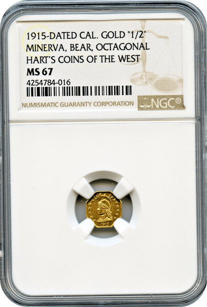 1915 California Gold 50c. Minerva, bear, Octagonal NGC MS67