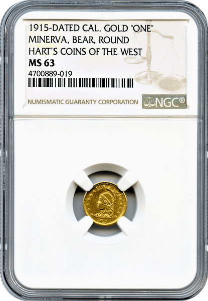 1915 California Minerva Gold "ONE" NGC MS63