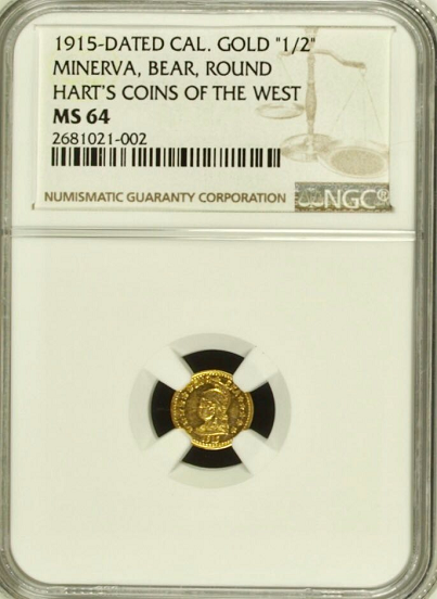 1915 Minerva 50c NGC MS64 Harts Coins of The West