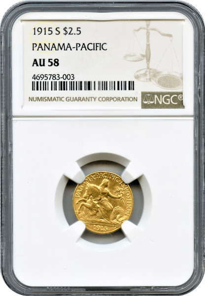 1915-S $2.50 Panama Pacific NGC AU 58