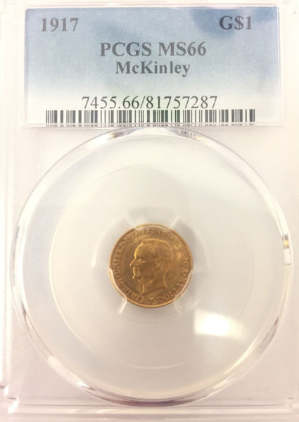 1917 Mckinley GOLD $1 PCGS MS66