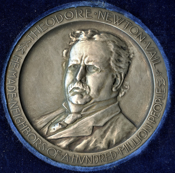 1917 Theodore Newton Vail Medal. Silver. 76.8 mm. 191.4 grams (6.15 Troy Ounces)