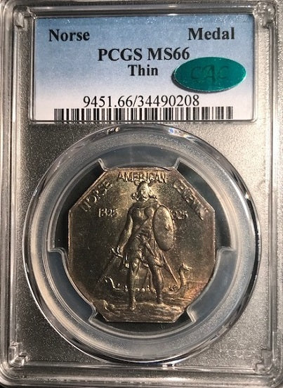 1925 Medal Norse Thin Planchet MS66 PCGS. CAC Mintage 6000 RARE!