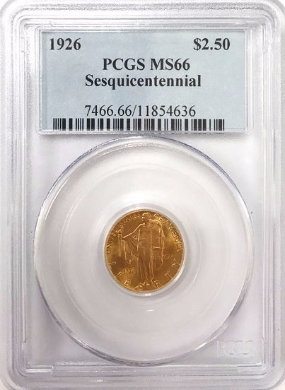 1926 $2 1/2 Sesquicentennial Quarter Eagle PCGS MS66