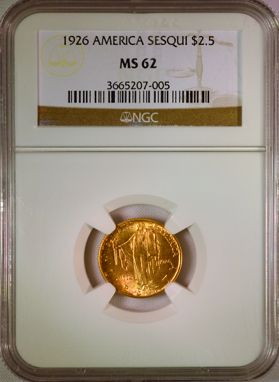 1926 Sesquicentennial $2.50 Gold NGC MS62