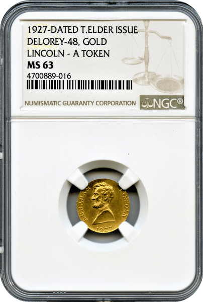 1927 Lincoln Gold. Delorey-48 NGC MS63