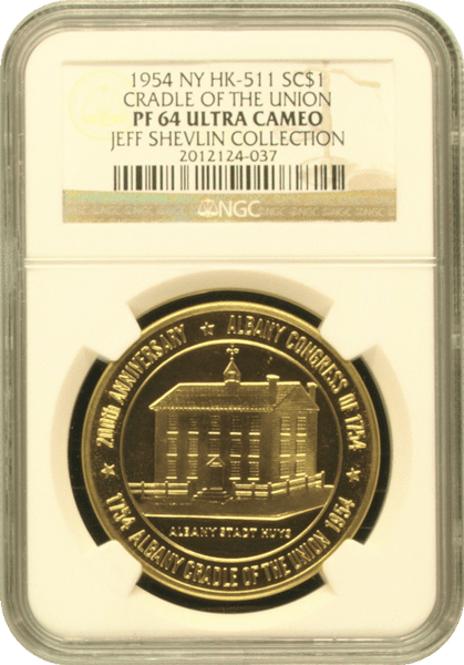 1954 U.S. Mint CRADLE OF THE UNION. Gold Rarity 8 NGC PF64CAM.