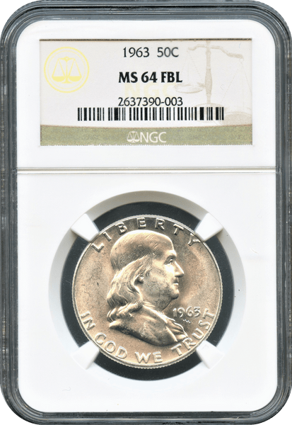 1963 50c Franklin Half Dollar FBL  NGC MS64