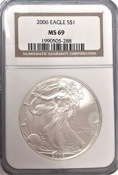 (1) 2006 Eagle S$1 NGC MS69