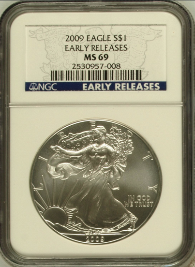 (#206) 2009 Eagle S$1. Early Releases NGC MS69