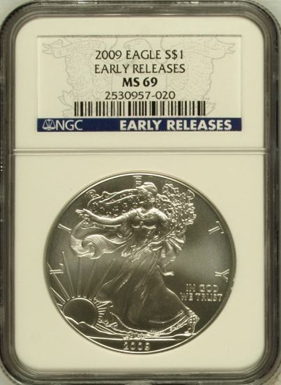 (#217) 2009 Eagle S$1. Early Releases. NGC MS69