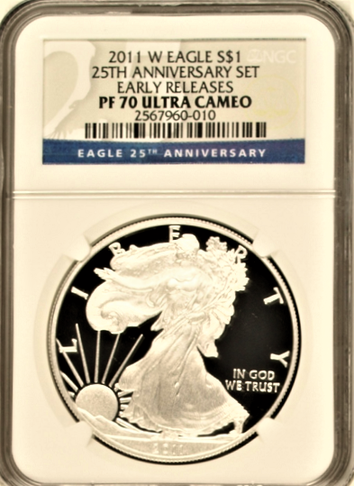 (#146) 2011-W Eagle S$1 25TH Anniversary Set. Early Releases. NGC PF70 UCAM