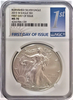 (#180) Burnished Silver Eagle. 2015-W Eagle S$1. First Day of Issue. NGC MS70