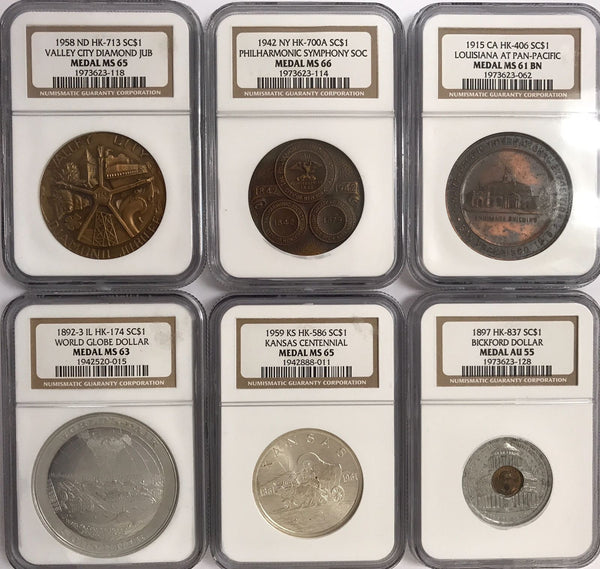SO CALLED DOLLAR 12 PIECE SET. ALL NGC