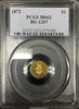1872 California Gold $1.00 BG-1207  PCGS MS62 Round Large Head Indian