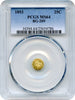 1853 California Fractional 25c BG-209 PCGS MS64 LOW RARITY 7 Ex.Totheroh Collection