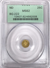 No Date - California Gold 50c BG-222 PCGS MS62 OLD GREEN HOLDER Round Small Head Liberty