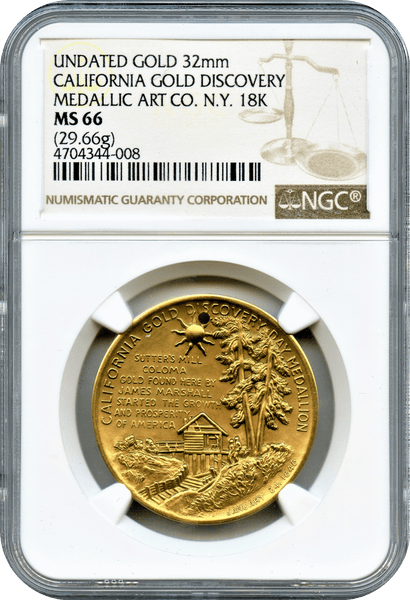1988 California Gold Discovery Day Gold Medallion  NGC MS 66