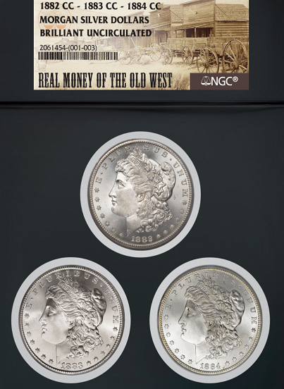Real Money Of The Old West - 1882-CC 1883-CC 1184-CC SET/NGC